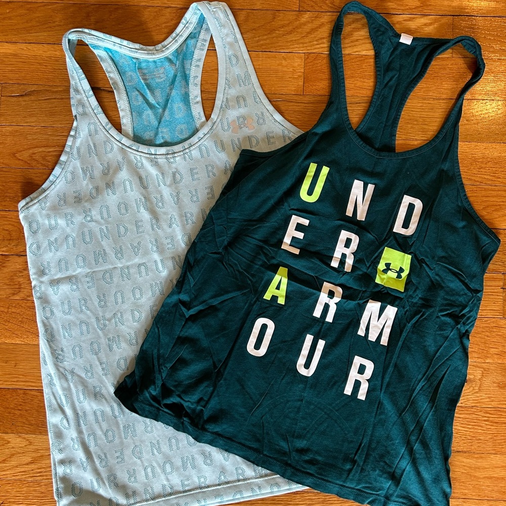 Under Armour Women’s Tank Top Bundle - Green and Light Teal Size S/M P